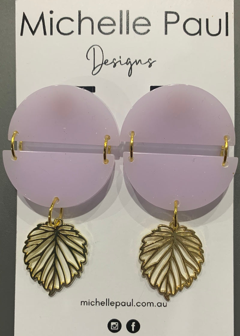 Lavender half circle studs