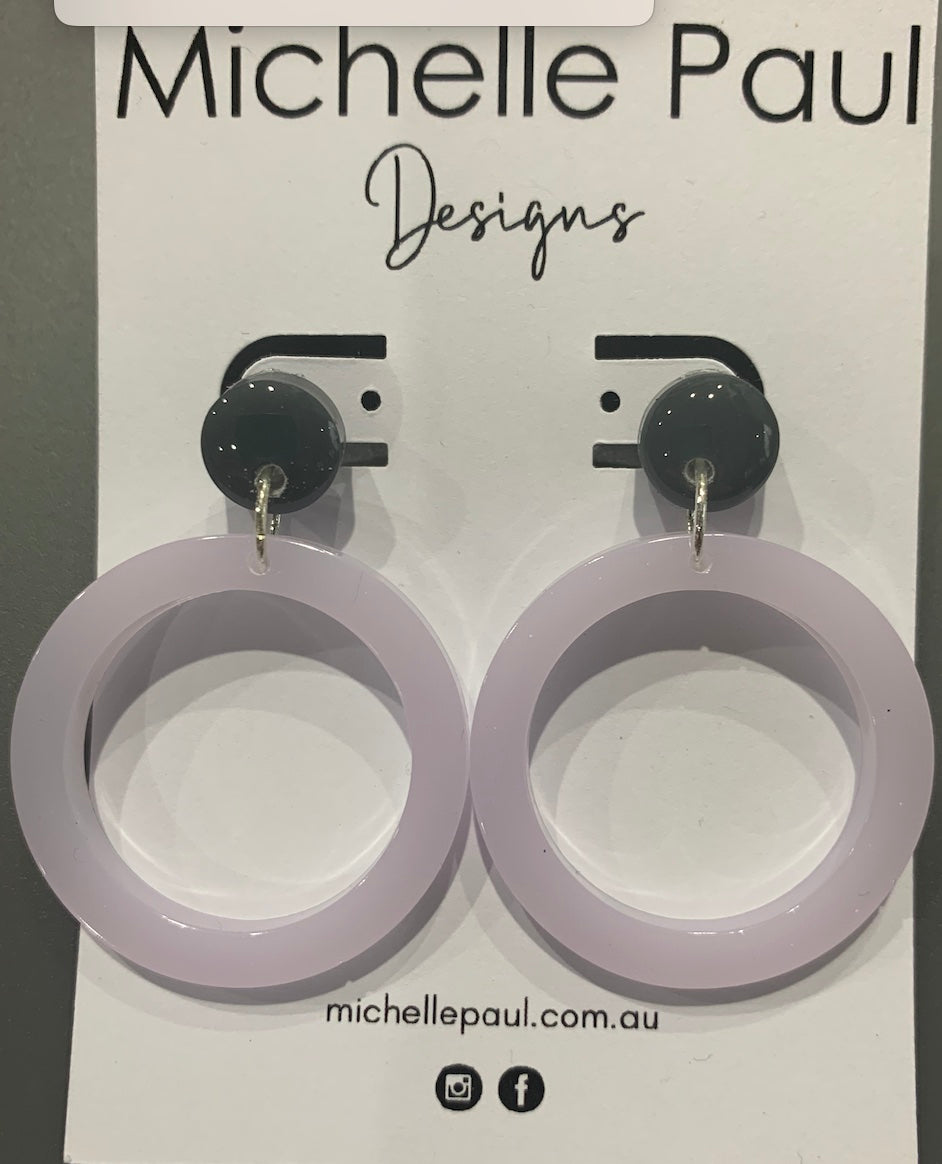 Lavender hoop studs