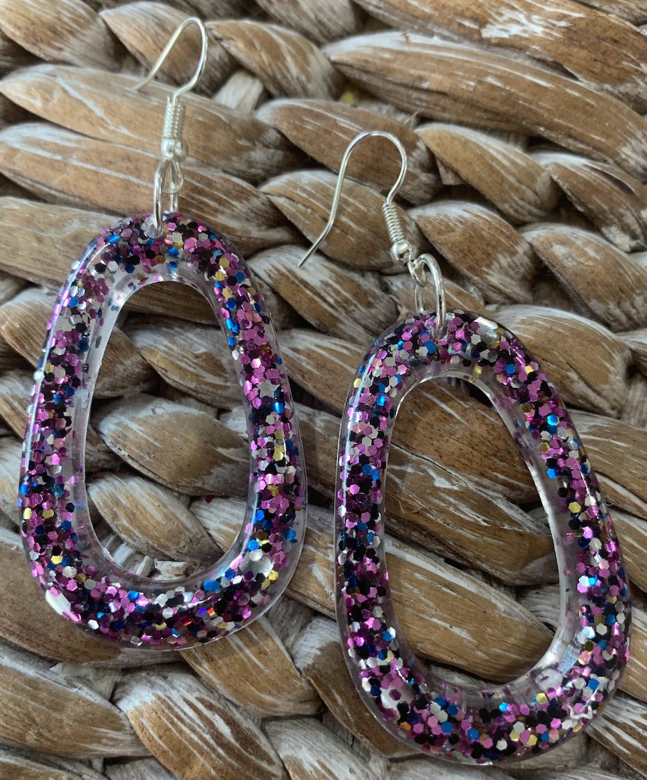 Glittery Party Ovals on hooks