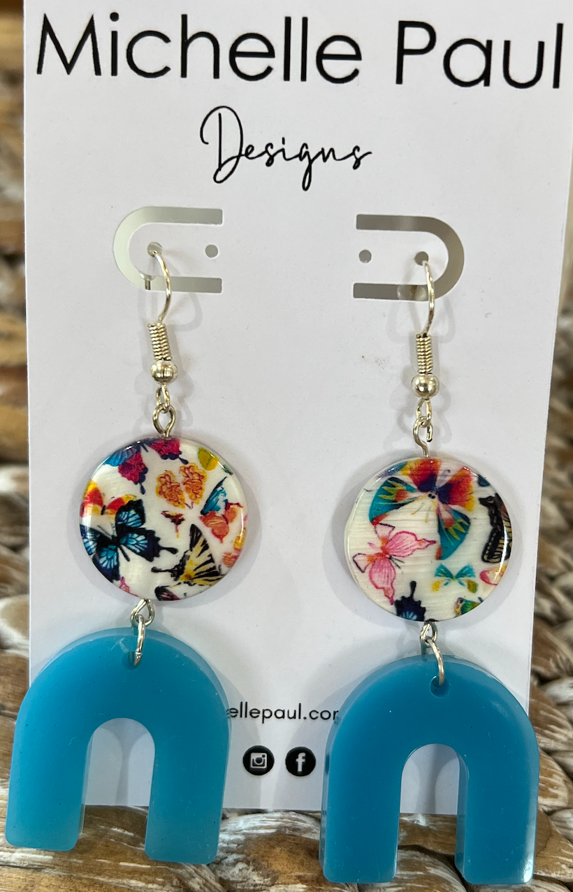 Butterfly drop earrings