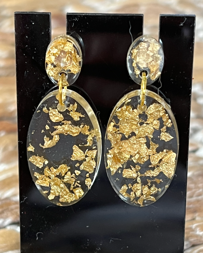 Gold leaf oval drops