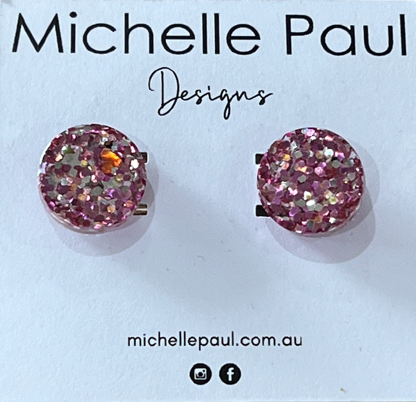 Glitter circle studs
