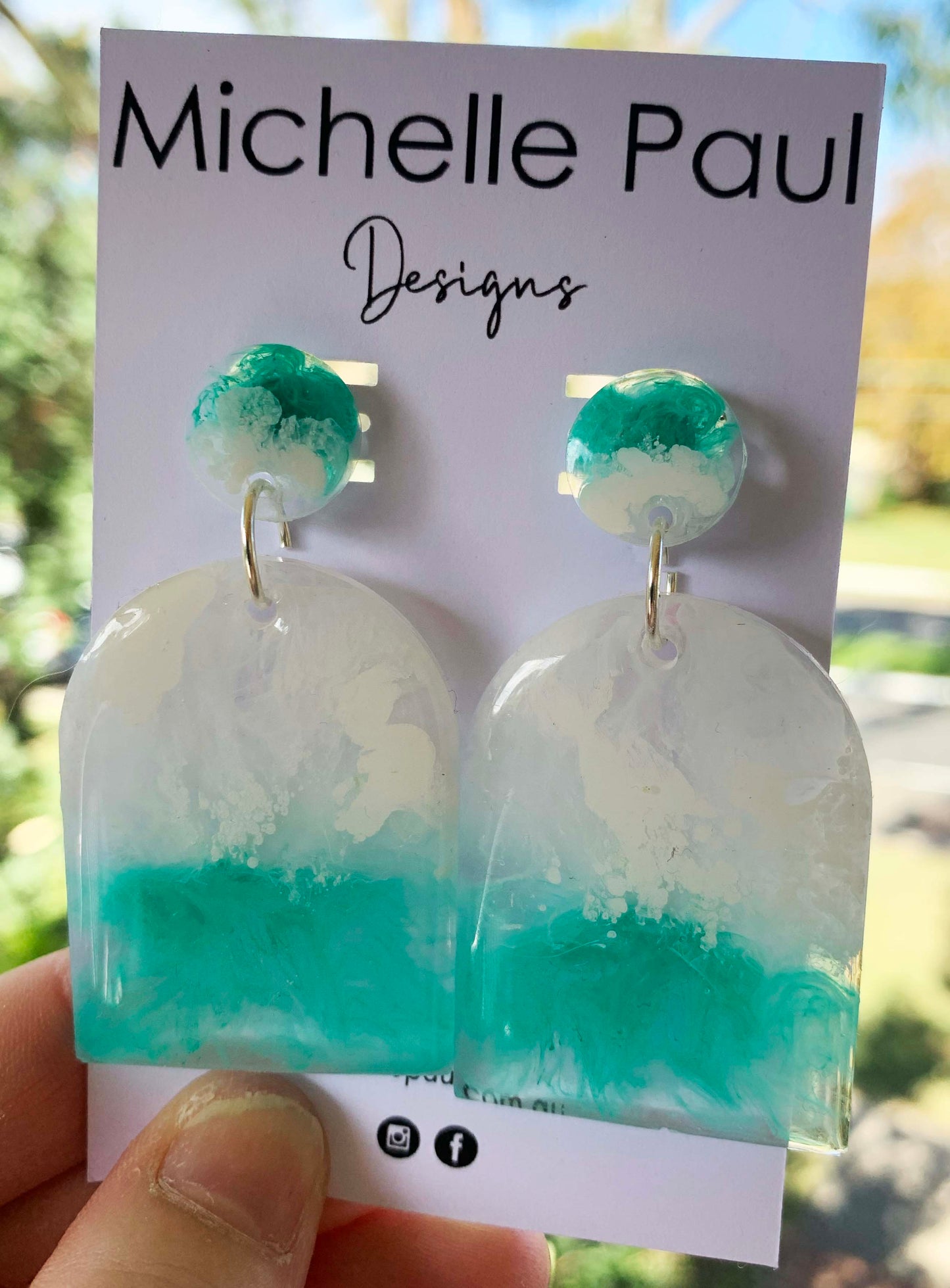 Beach wave dangle studs