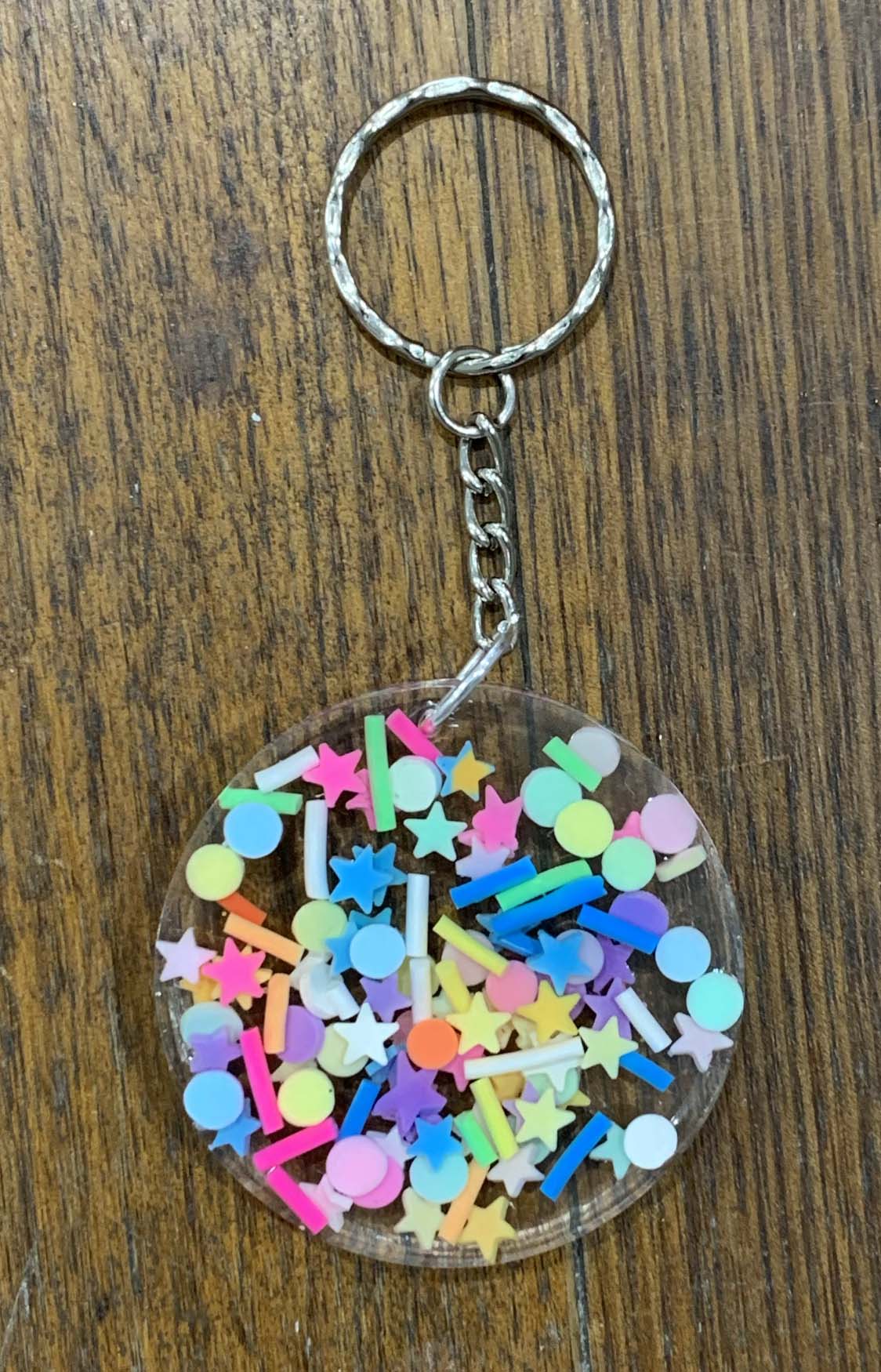 Confetti disc keyring