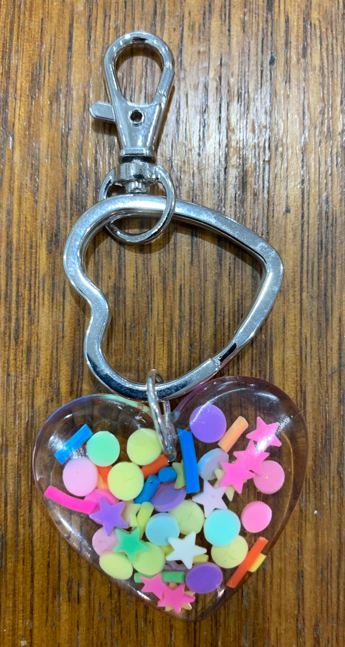 Confetti heart keyring
