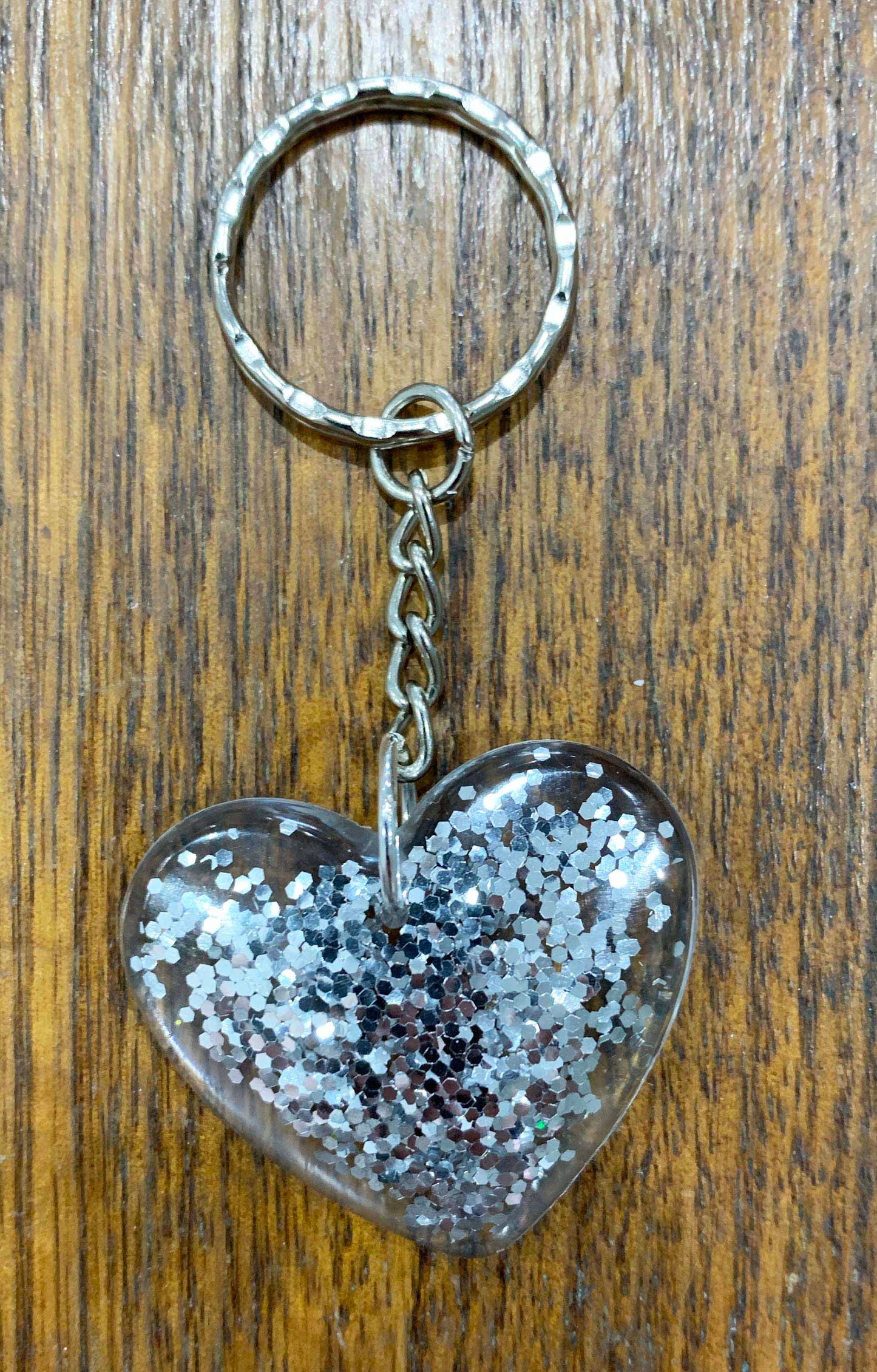 Glitter heart keyring