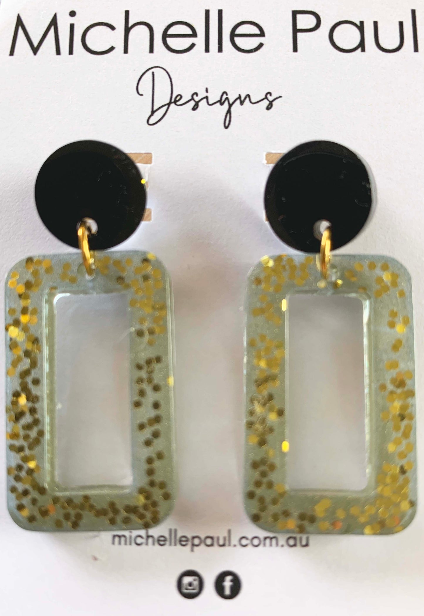 Glitter dangle studs