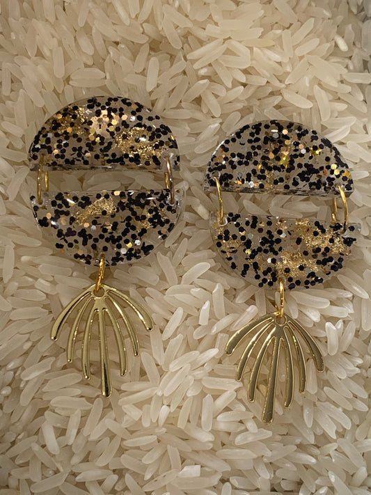 Starlight moon dangle studs