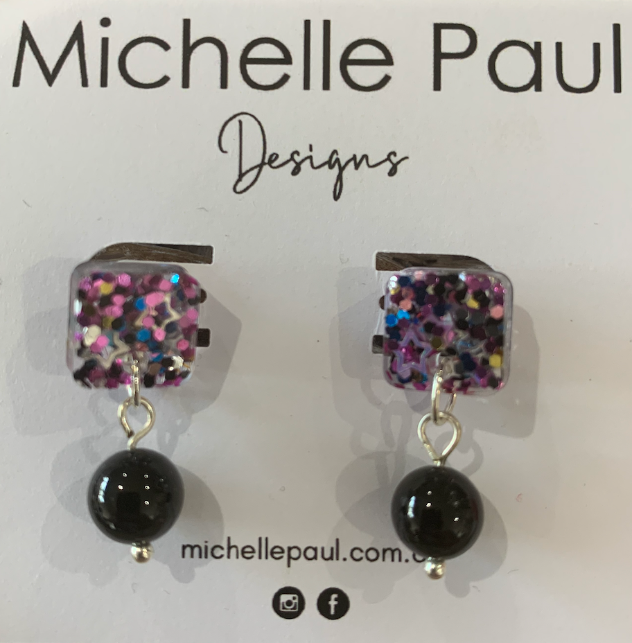 Petite Glitter Drop studs