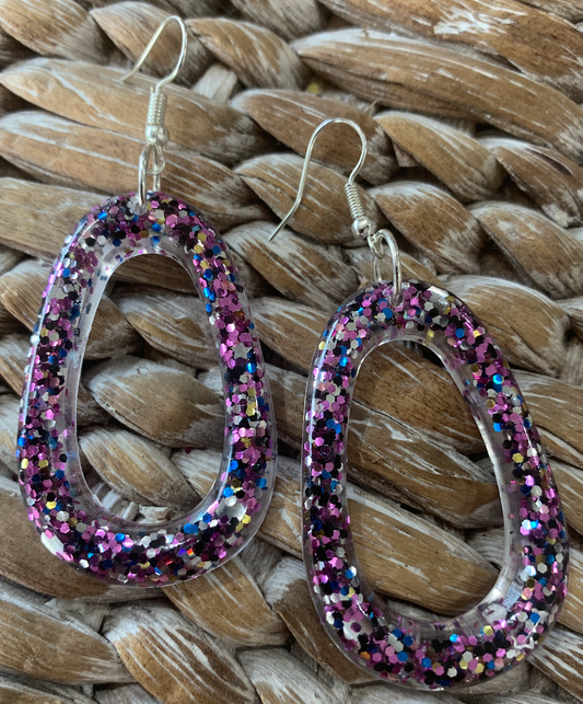 Glittery Party Ovals on hooks