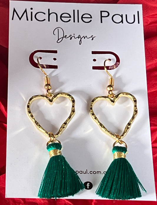 Valentine's Day Gold Heart dangles